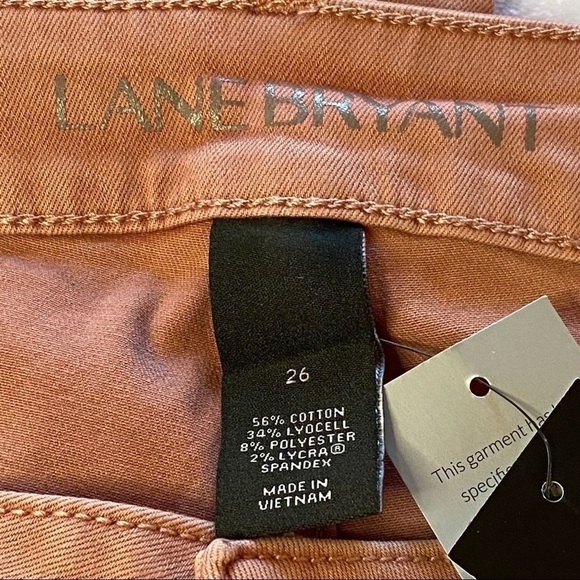 Lane Bryant Ruffle Bottom Crop Jeans Pink Size 26 NEW NWT - Picture 10 of 15